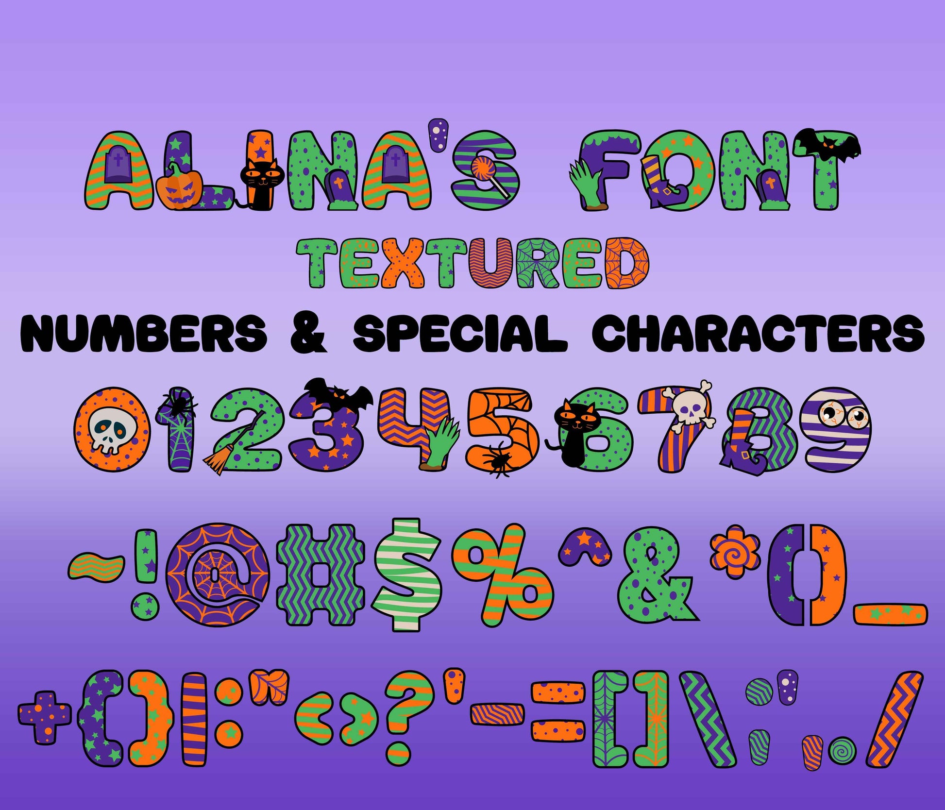 Halloween Color Font Textured - Alina's Fonts