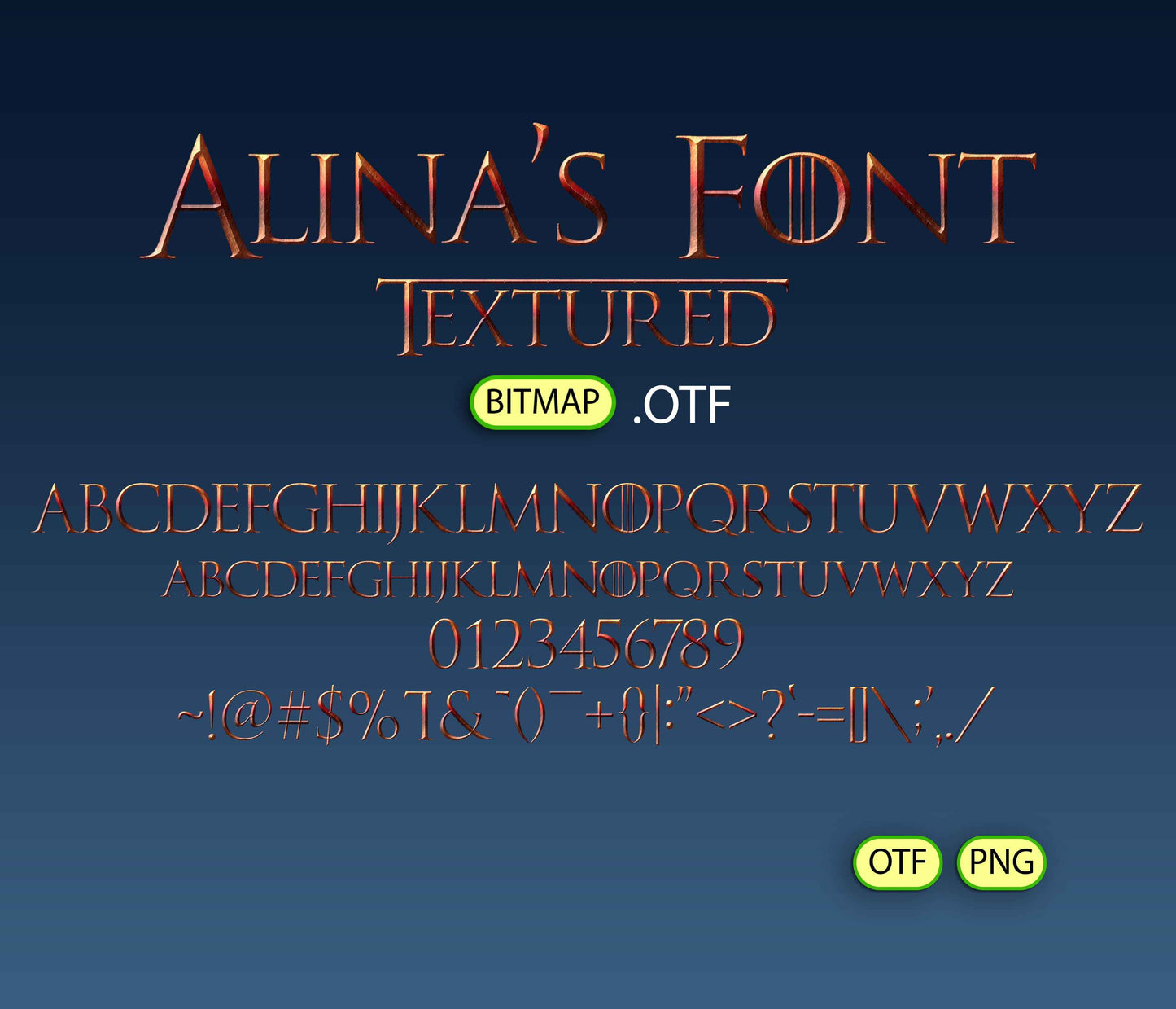 Westeros Font Textured - Alina's Fonts