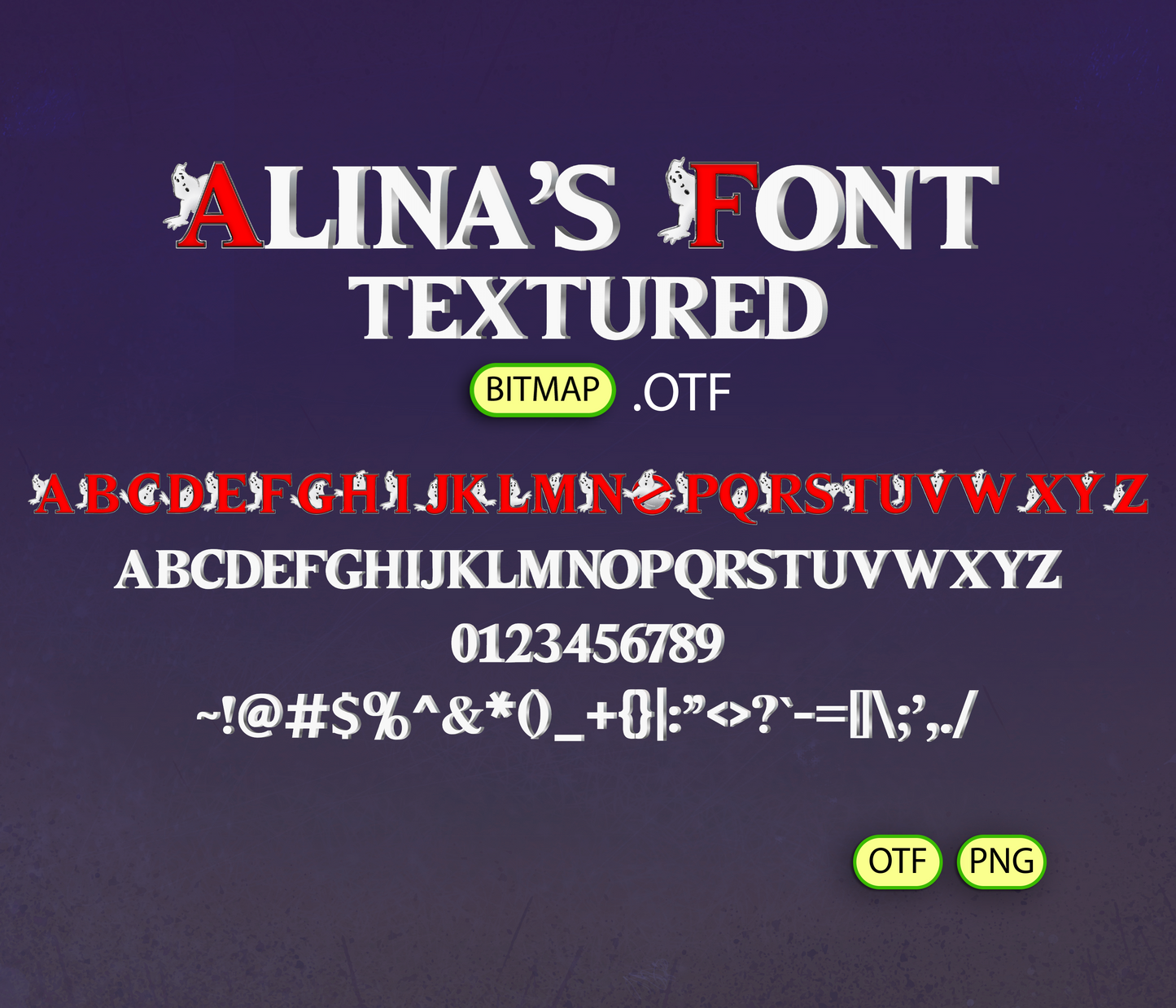Ghostly-Icy Fusion Font Textured - Alina's Fonts