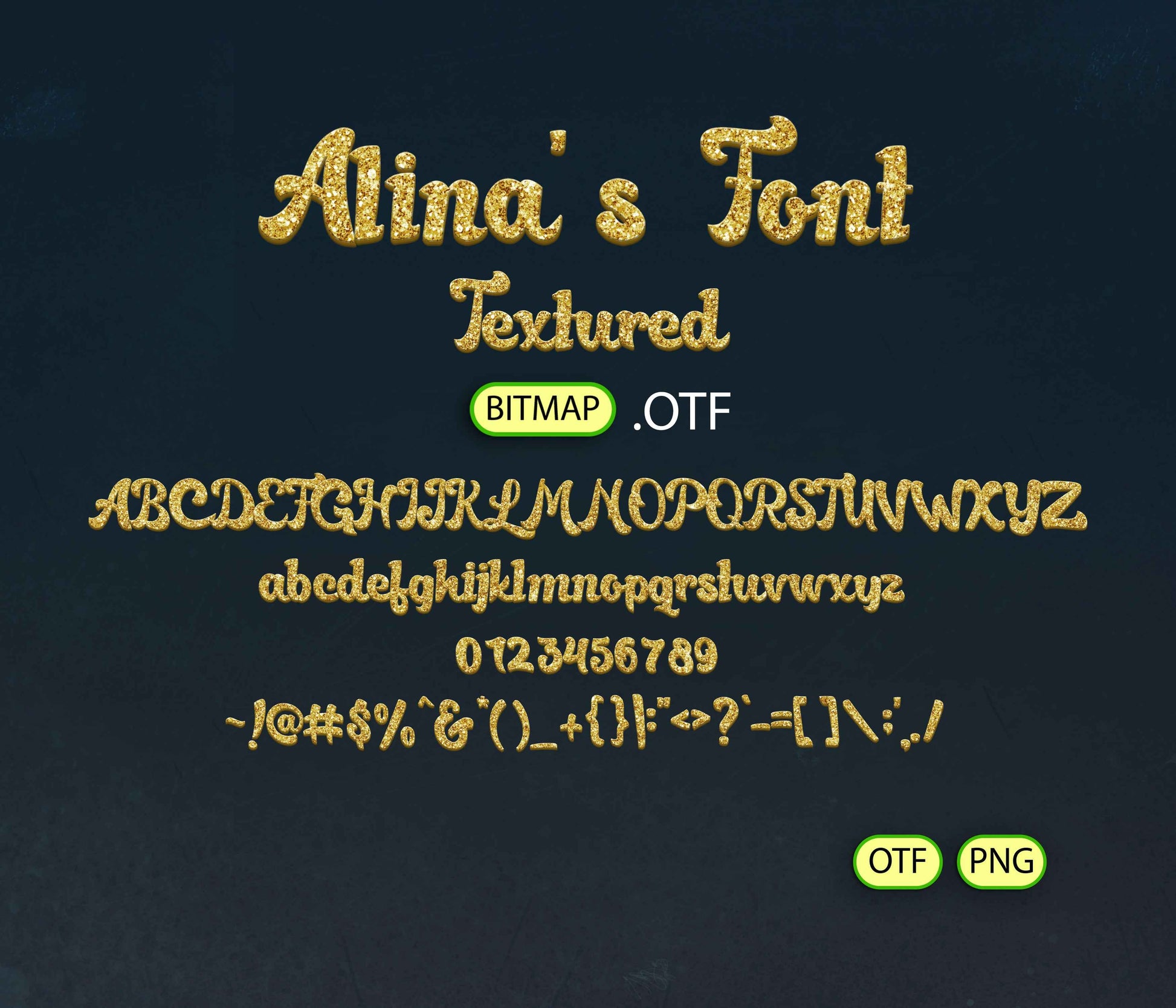 Glittering Gold Diamond Font Textured - Alina's Fonts