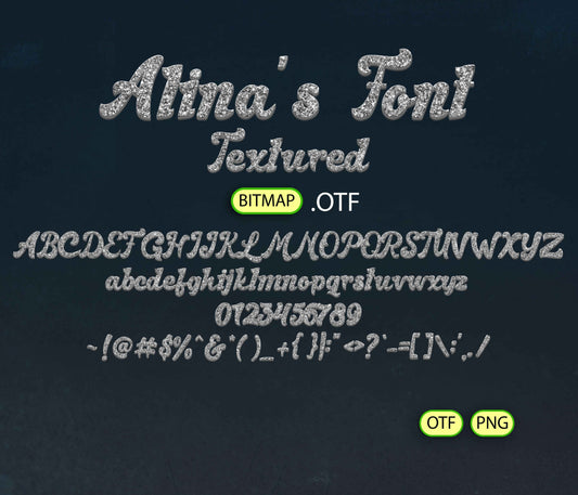 Glittering Silver Font Textured - Alina's Fonts