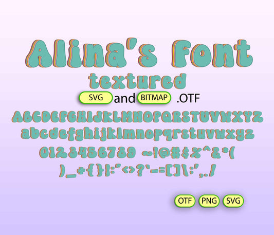 Groovy Retro Green Font Textured - Alina's Fonts