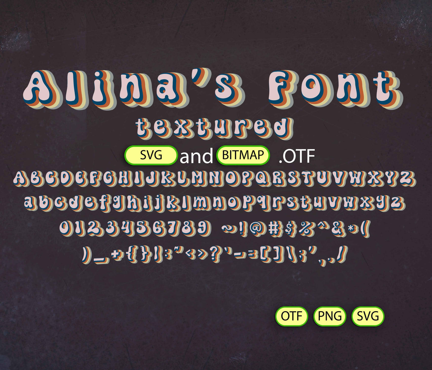 Groovy Retro Font Textured - Alina's Fonts