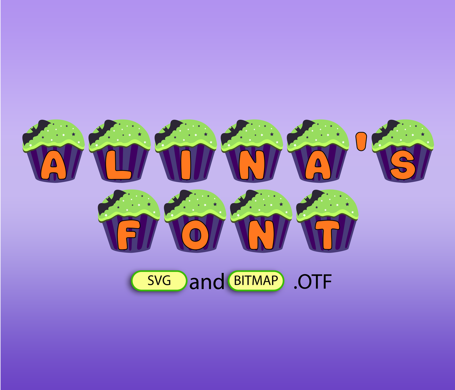 Halloween Muffin Pattern Font