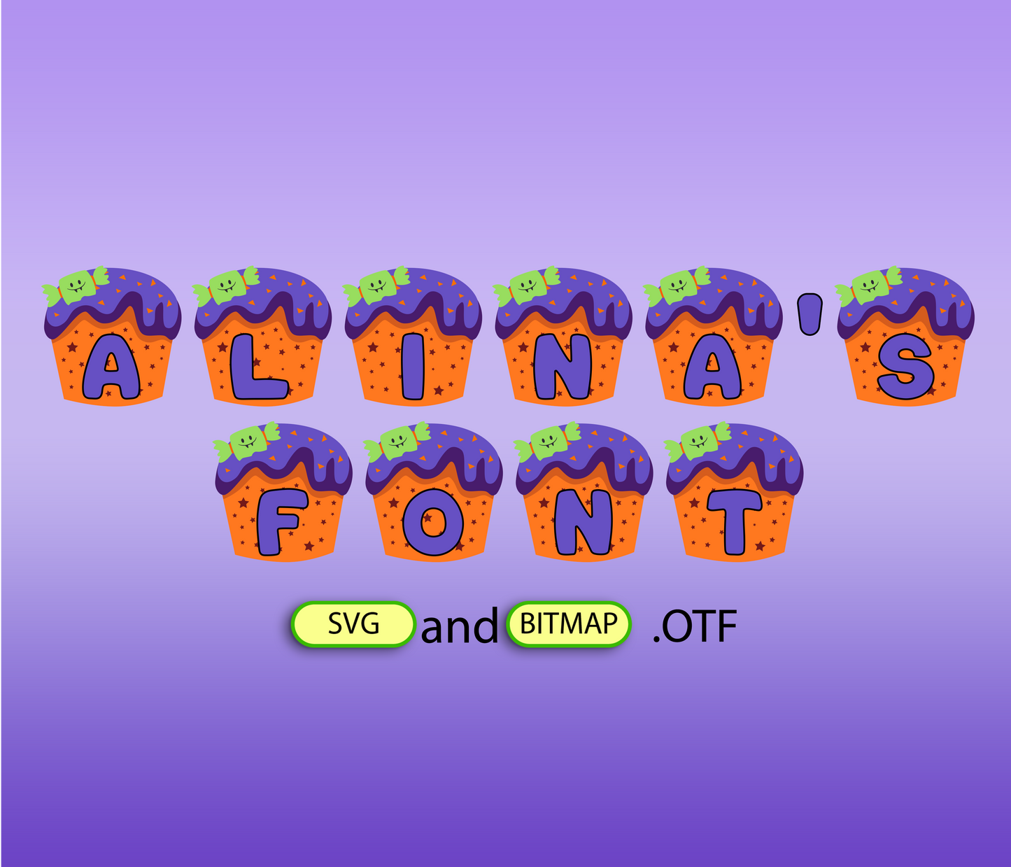 FREE Halloween Muffin Pattern Font