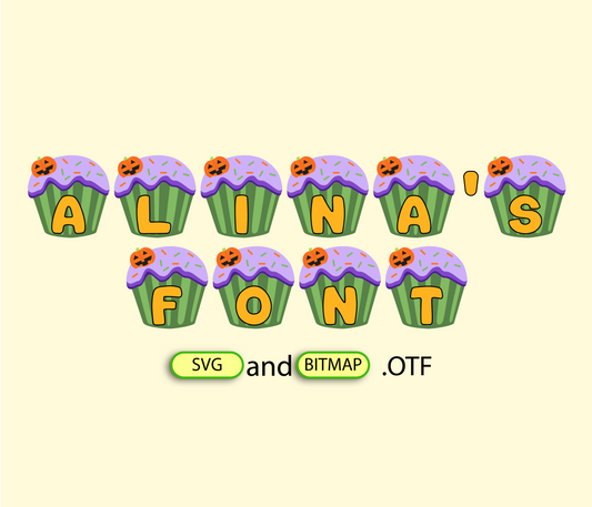 Halloween Muffin Color Pattern Font