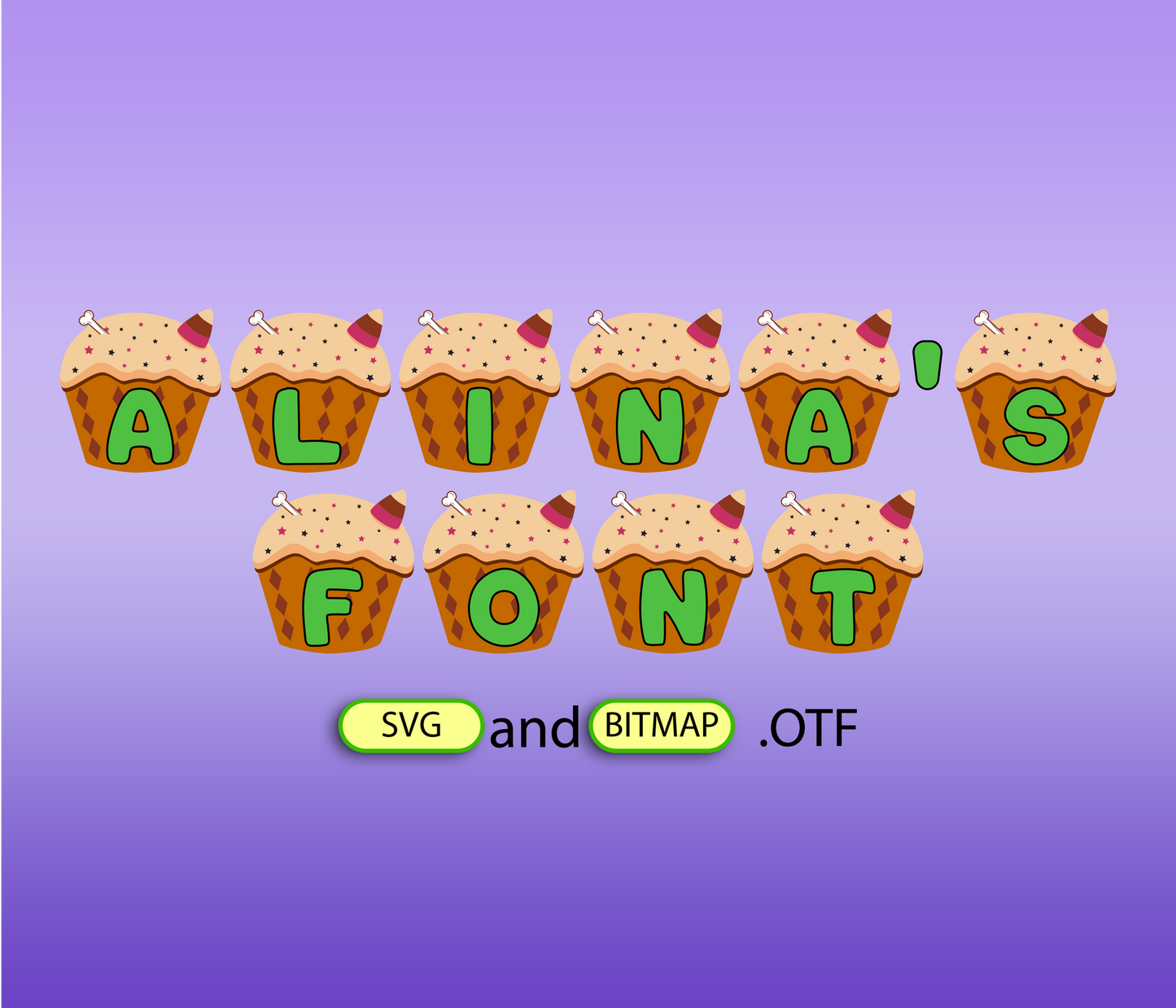 Spooky Cupcake Pattern Font