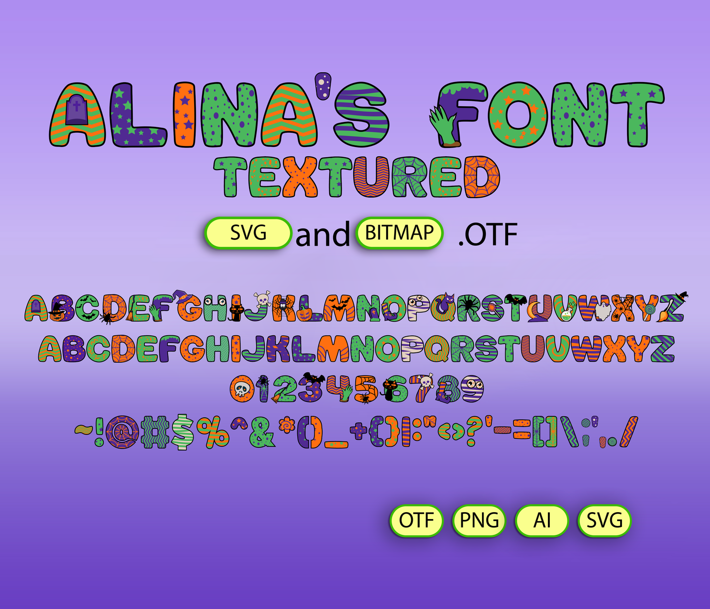 Halloween Color Font Textured - Alina's Fonts