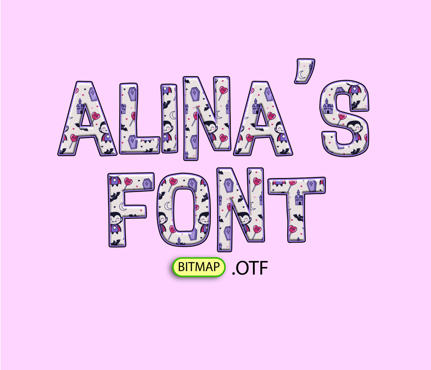 FREE Halloween Cute Vampire Pattern Font