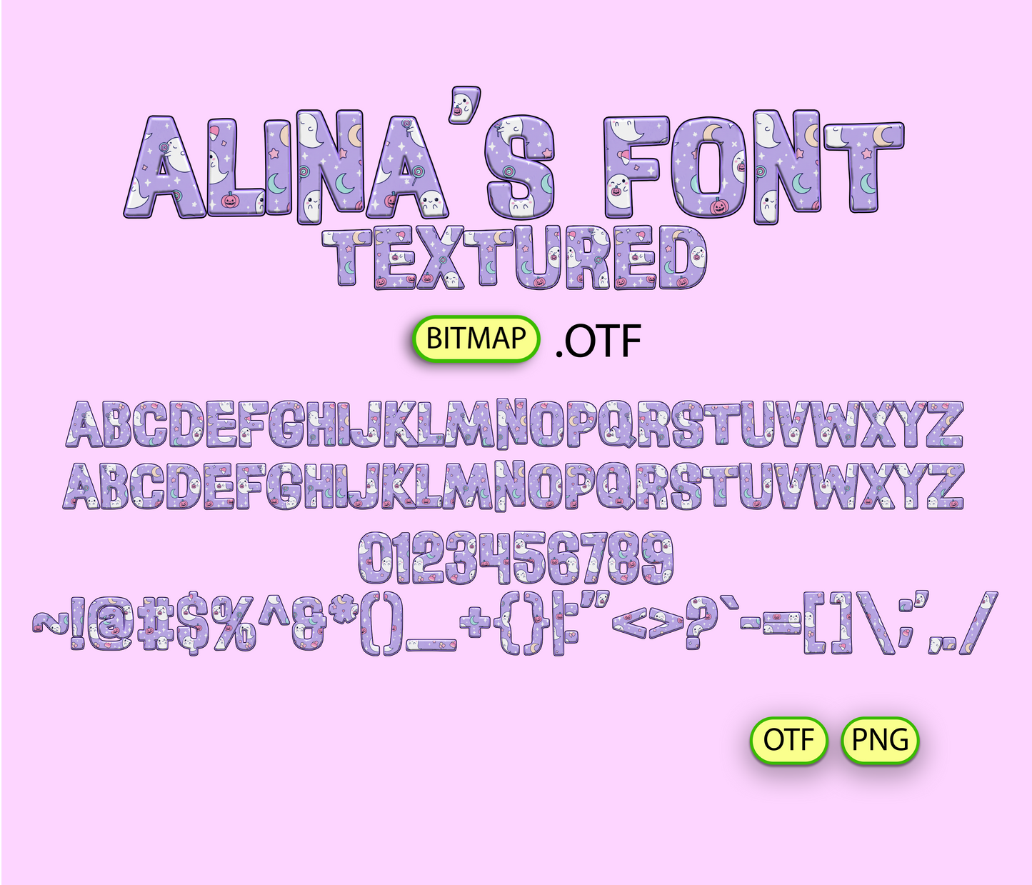 FREE Halloween Candy and Ghosts Pattern Font