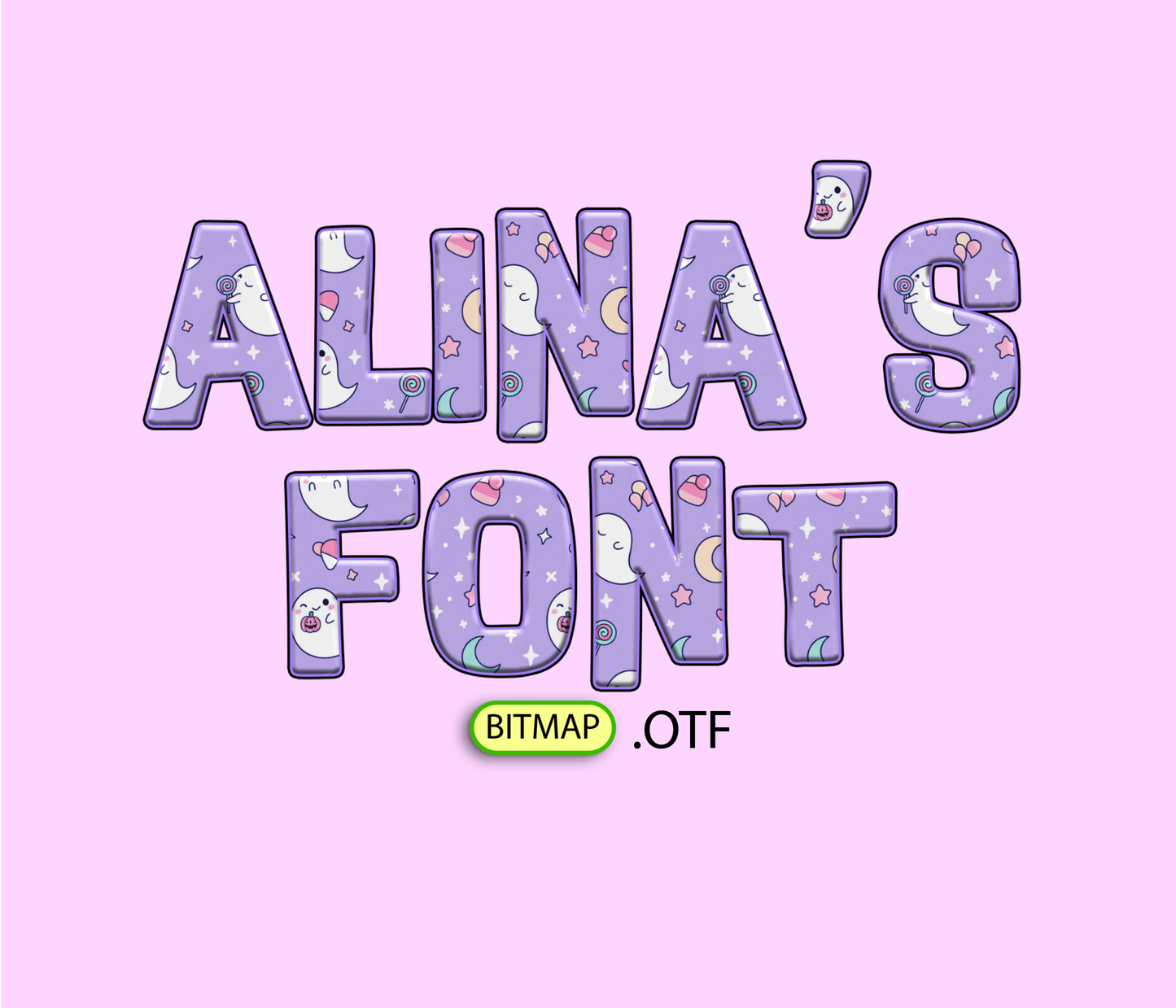 FREE Halloween Candy and Ghosts Pattern Font