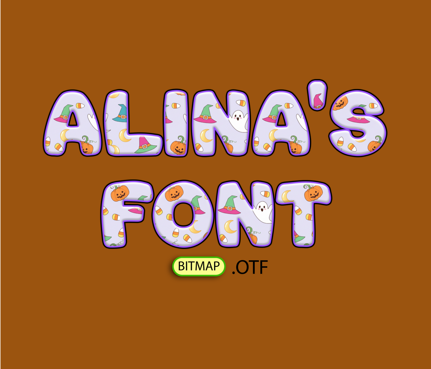 Ghoulish Fun Colorful Halloween Pattern Font