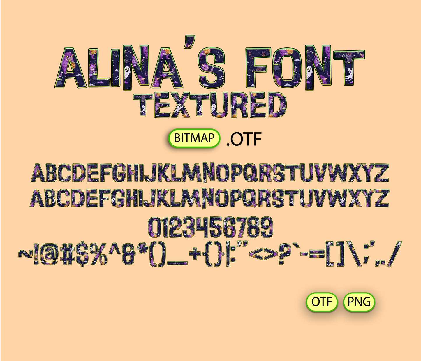 FREE Halloween Cute Monsters Pattern Font