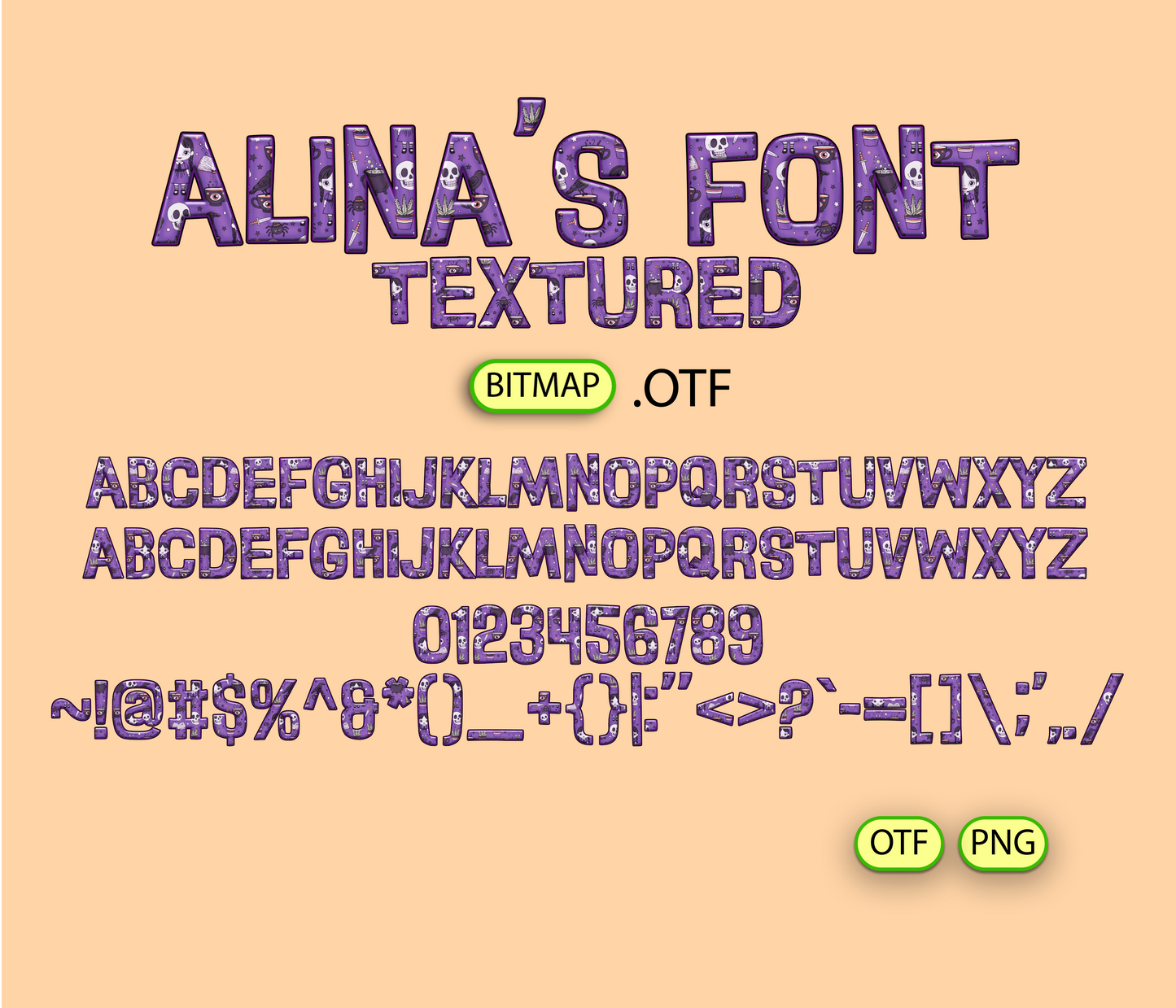 FREE Halloween Cute Skull Pattern Font