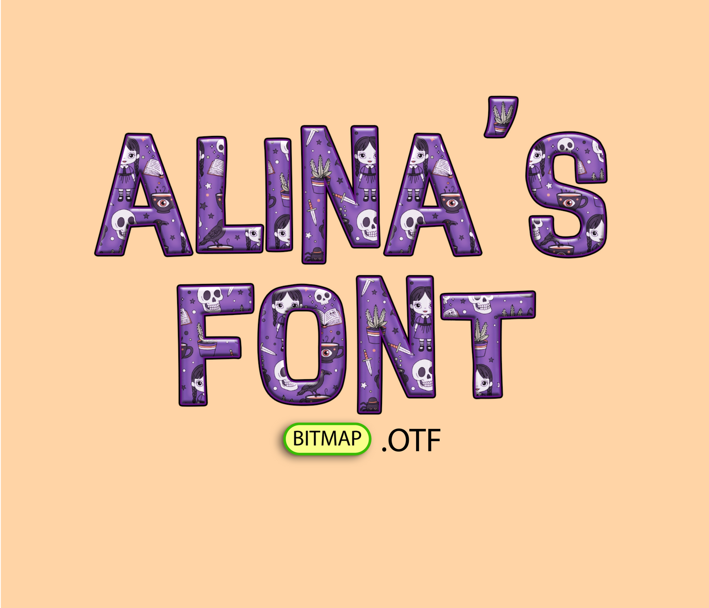 FREE Halloween Cute Skull Pattern Font