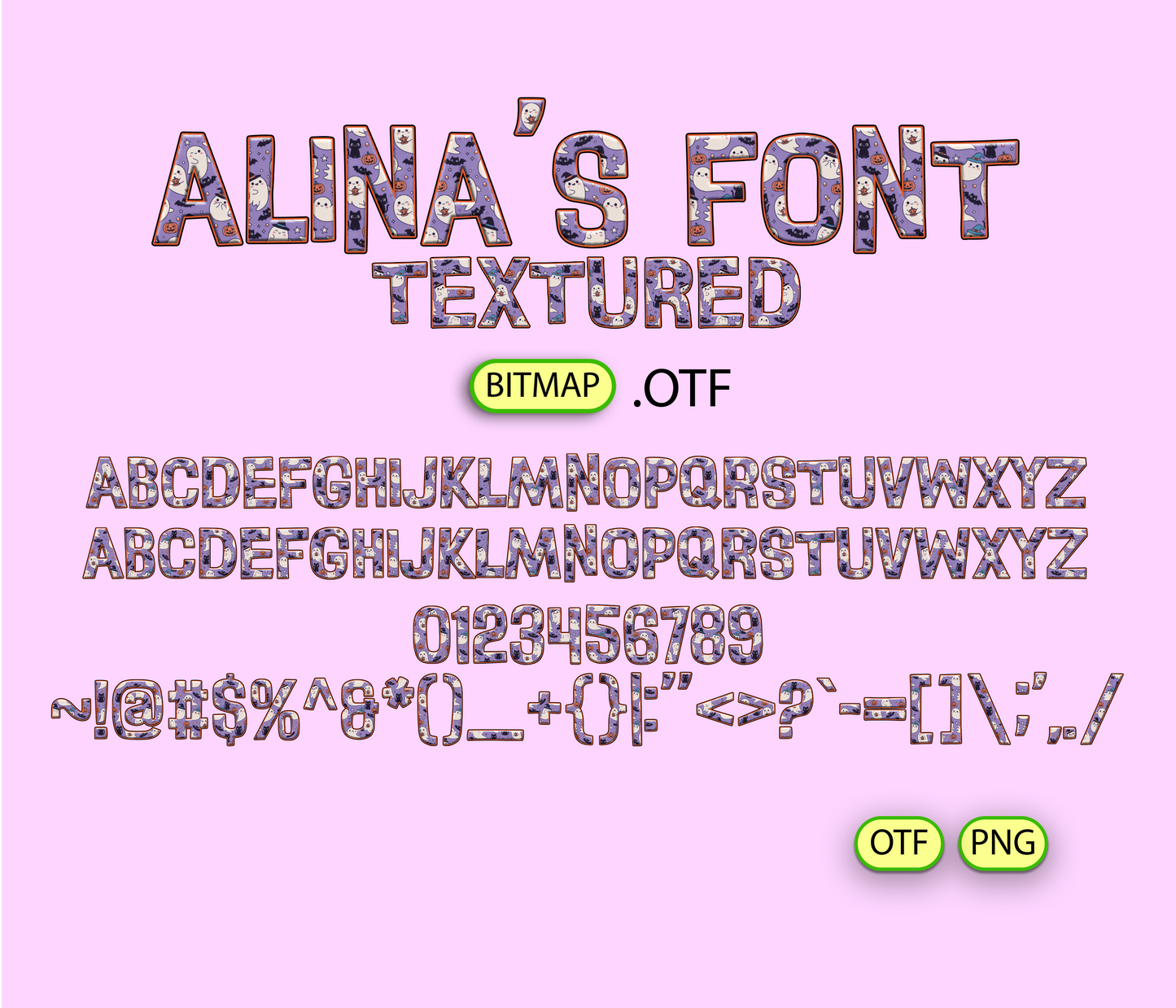 FREE Halloween Happy Ghosts Pattern Font