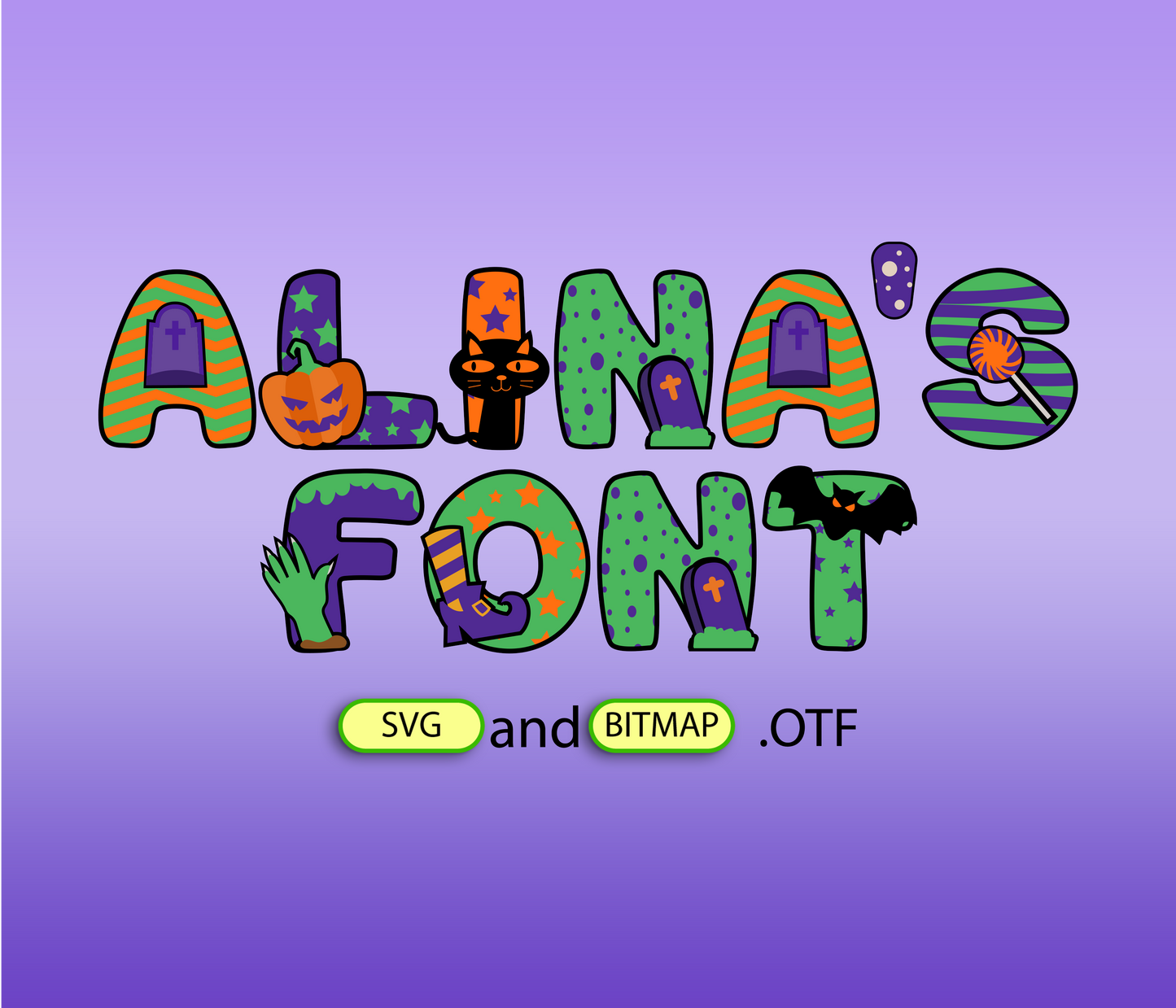 Free Halloween Color Pattern Font