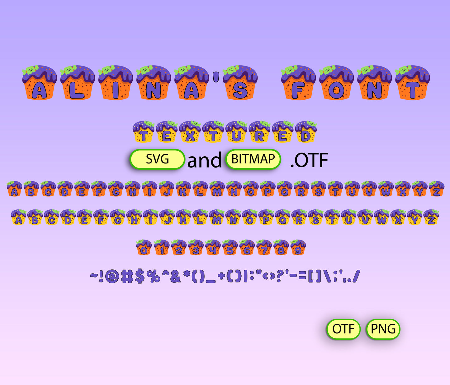 FREE Halloween Muffin Pattern Font