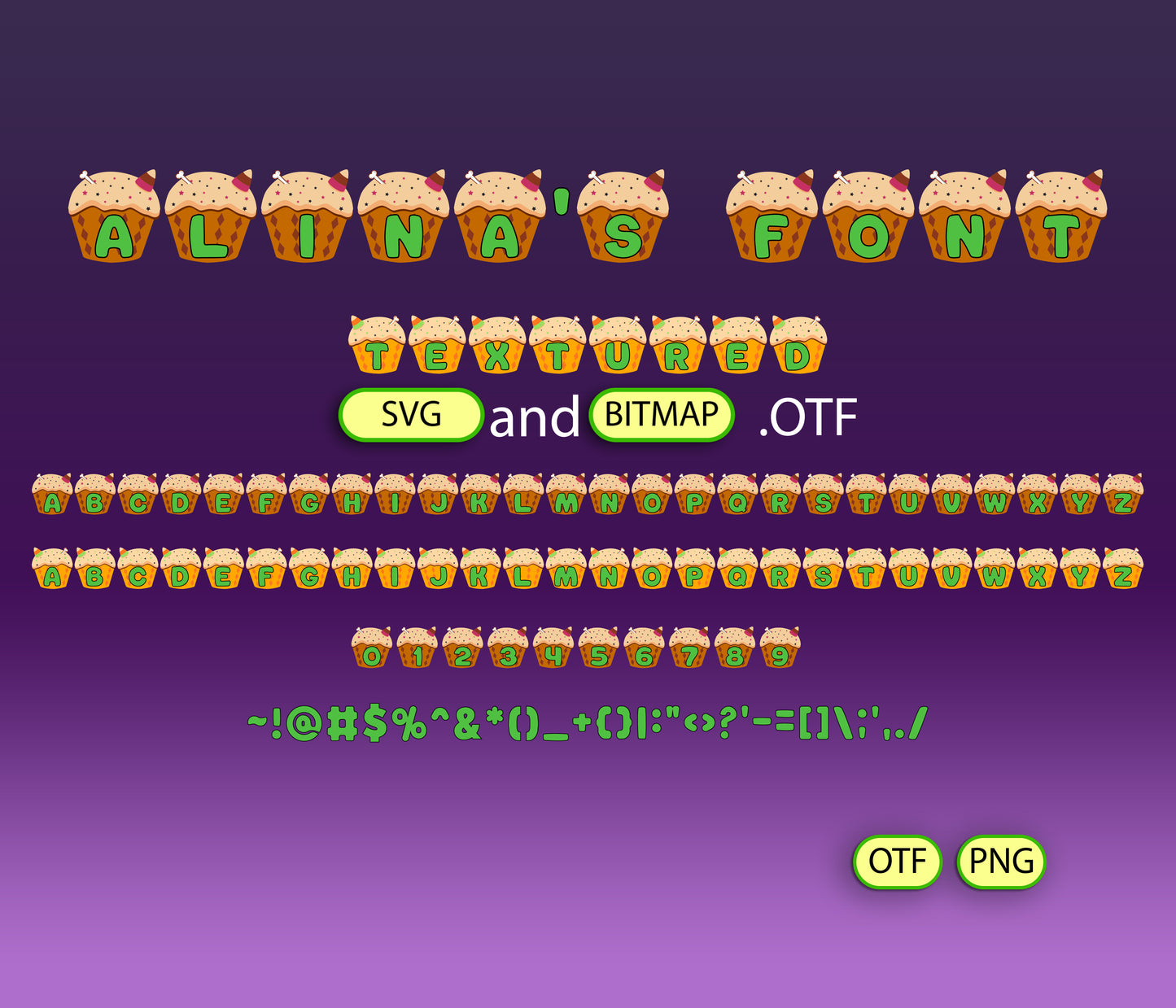 Spooky Cupcake Pattern Font