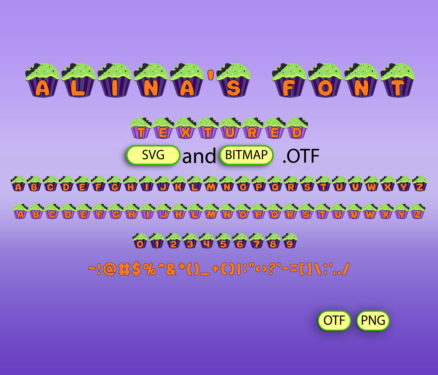 Halloween Muffin Pattern Font