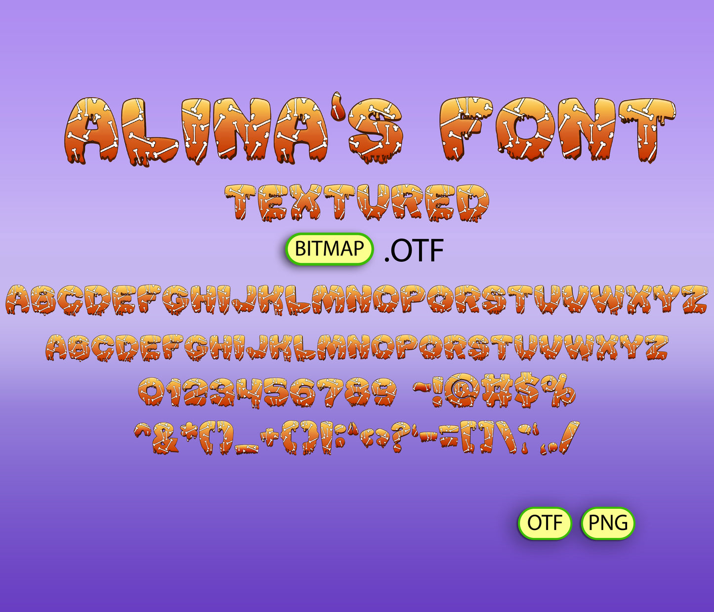 FREE Halloween Slime Bones Pattern Font