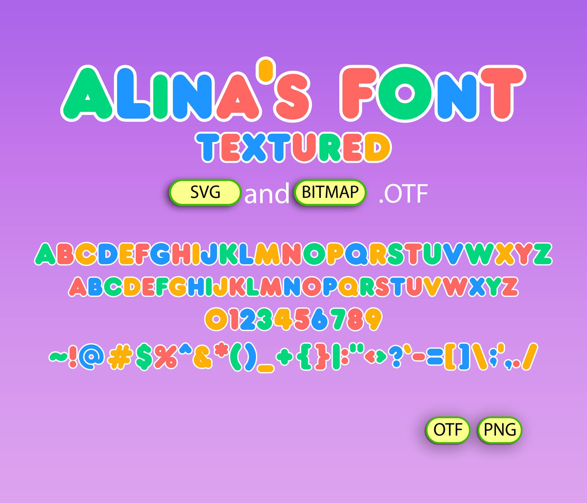 Fun Pals Font Textured - Alina's Fonts