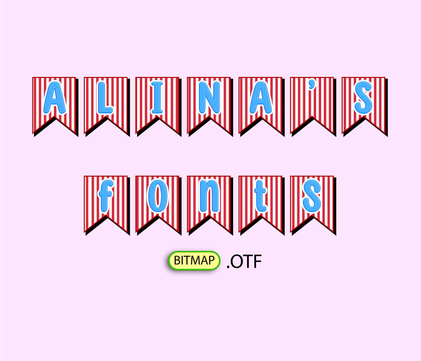 Red White Parade Banner Font Textured