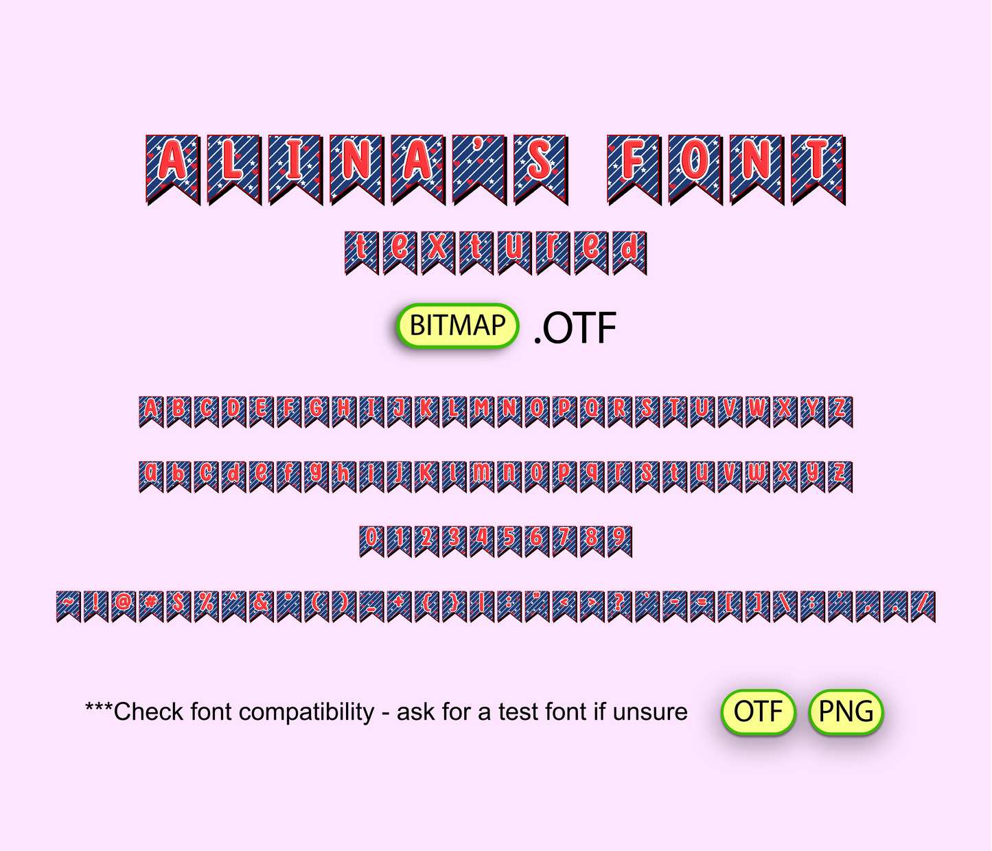 Stars and Stripes Pride Banner Font Textured