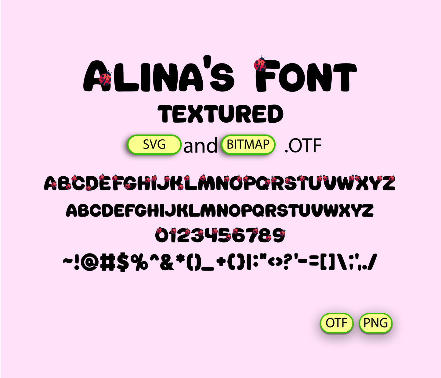 Ladybug Garden Font Textured