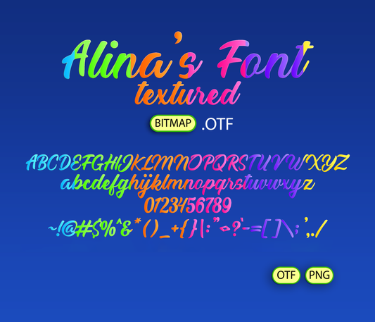 Rainbow Fantasy Font Textured Bundle - Alina's Fonts