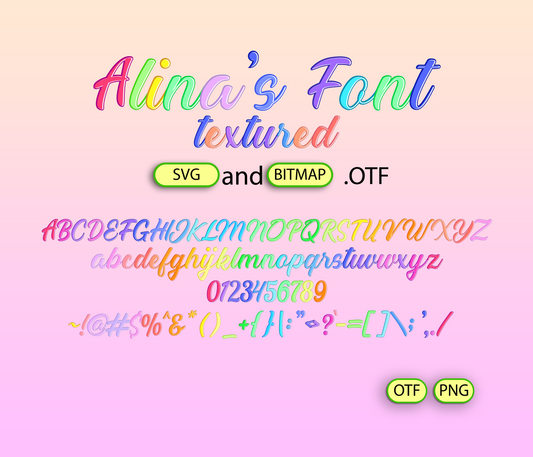 Rainbow Fantasy Font Textured - Alina's Fonts