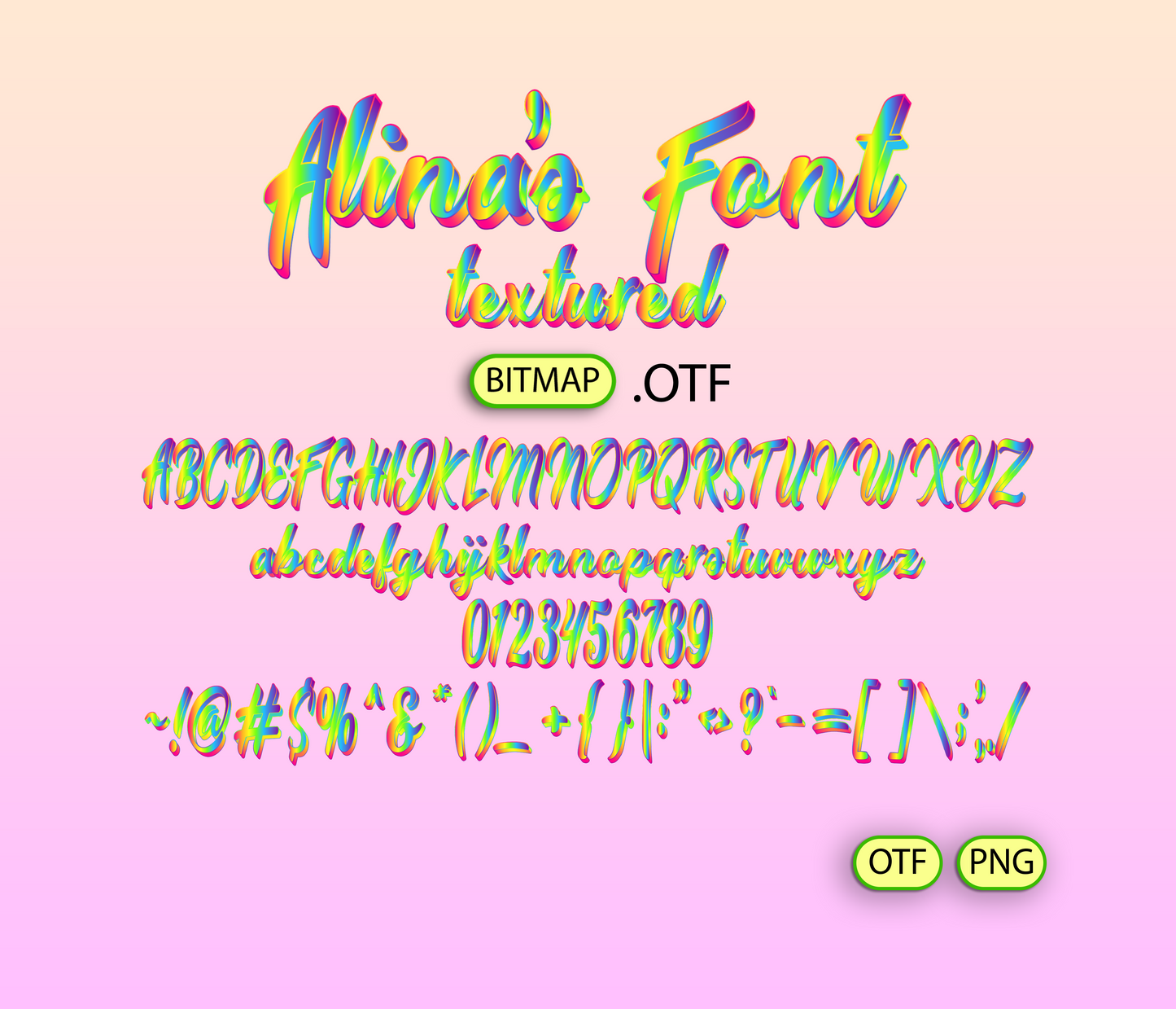 Prismatic Paradise Font Textured - Alina's Fonts