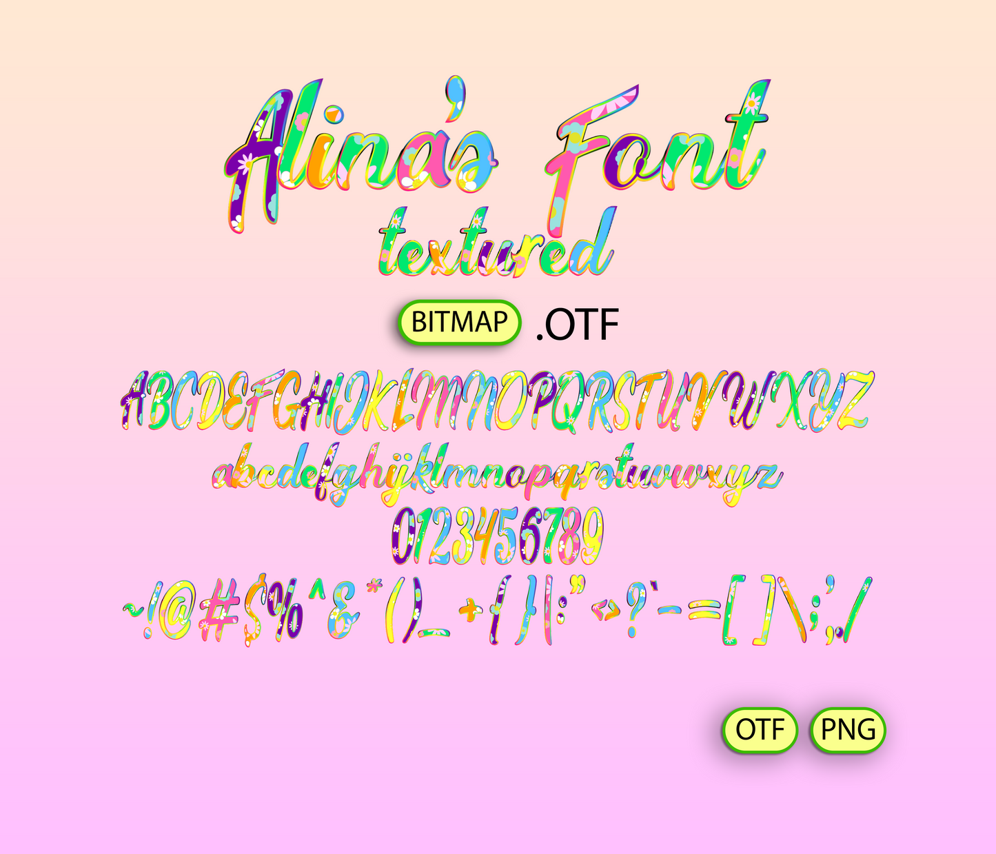 Neon Fantasia Font Textured - Alina's Fonts