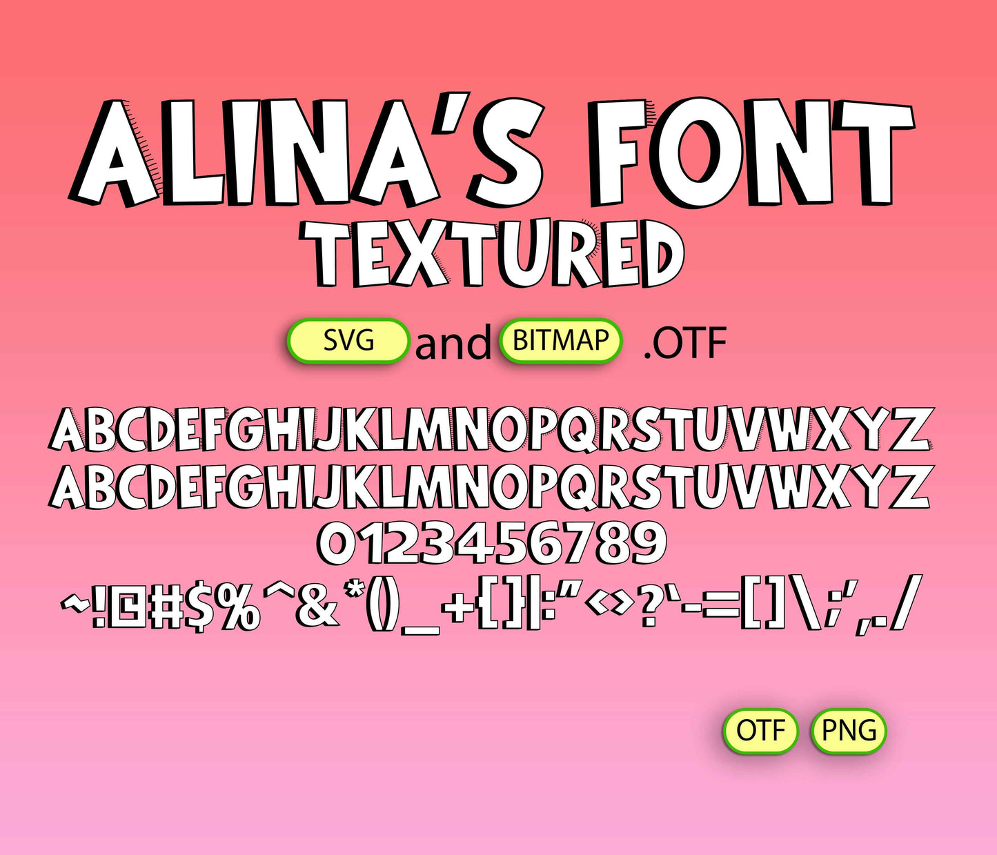 Chaotic Family Font Textured Bundle - Alina's Fonts
