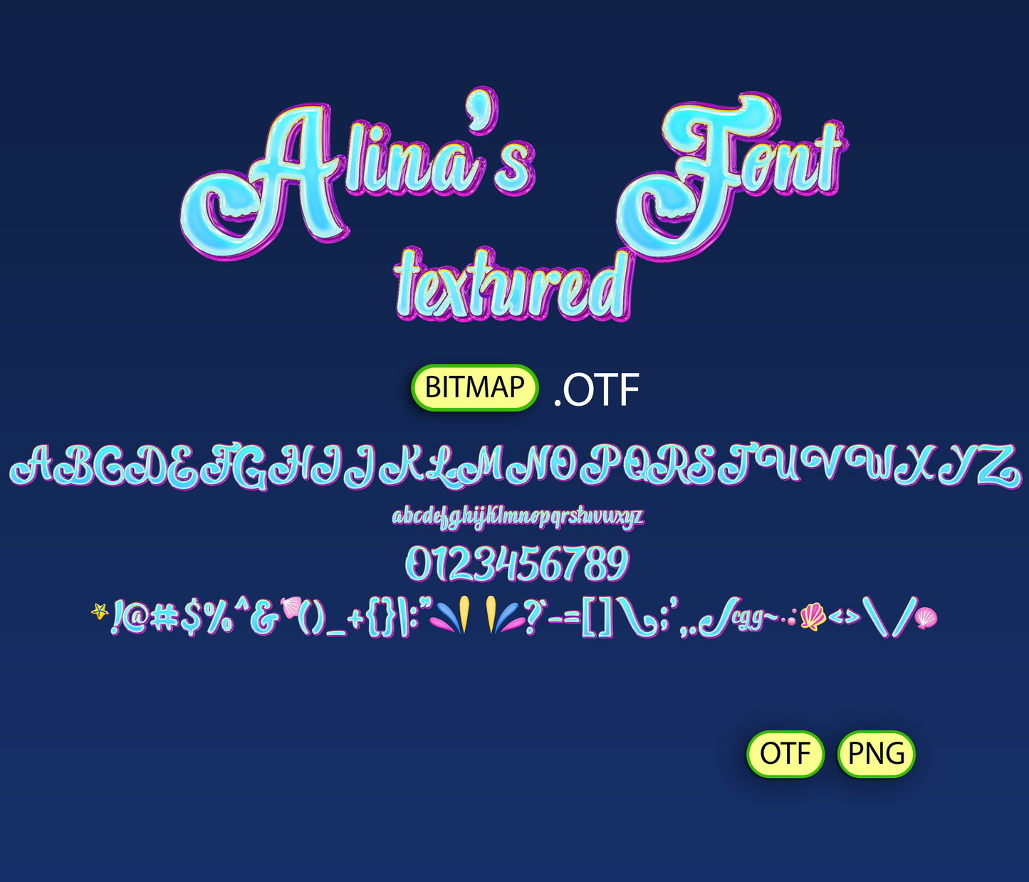 Enchanted Sea Princess Font Textured - Alina's Fonts