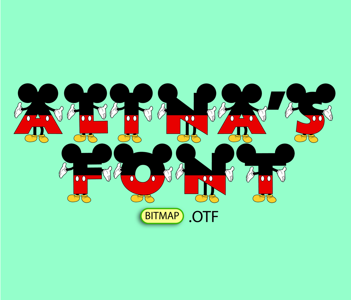 Cheerful Mouse Pattern Font