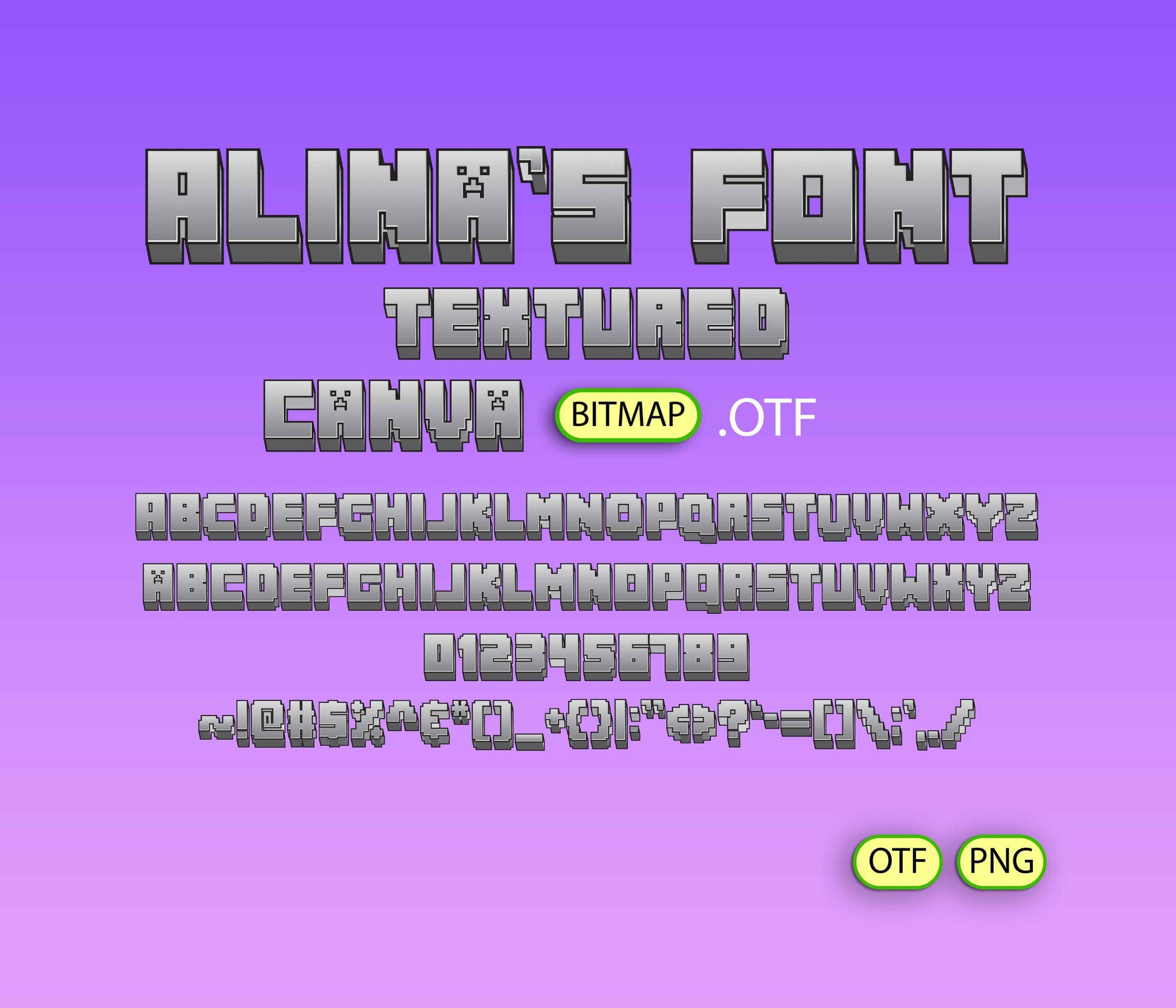 CraftBlock Font Textured - Alina's Fonts