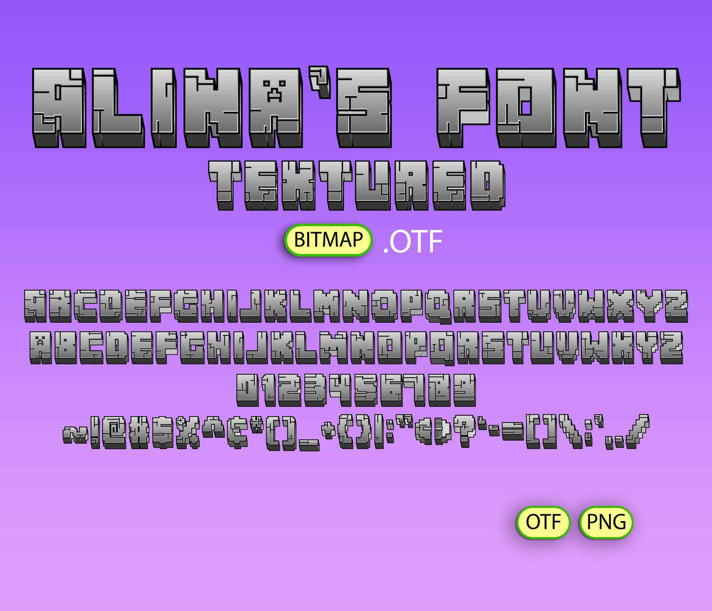 PixelCraft Font Textured - Alina's Fonts