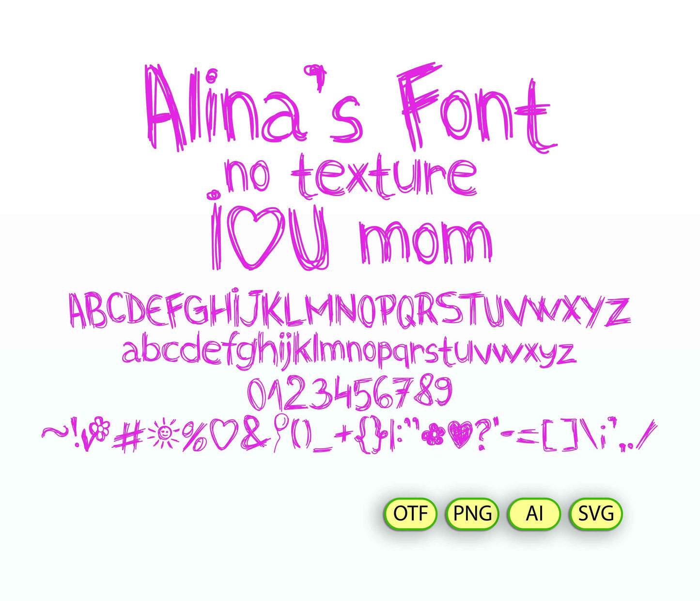 Mother's Day Doodle Font Textured - Alina's Fonts