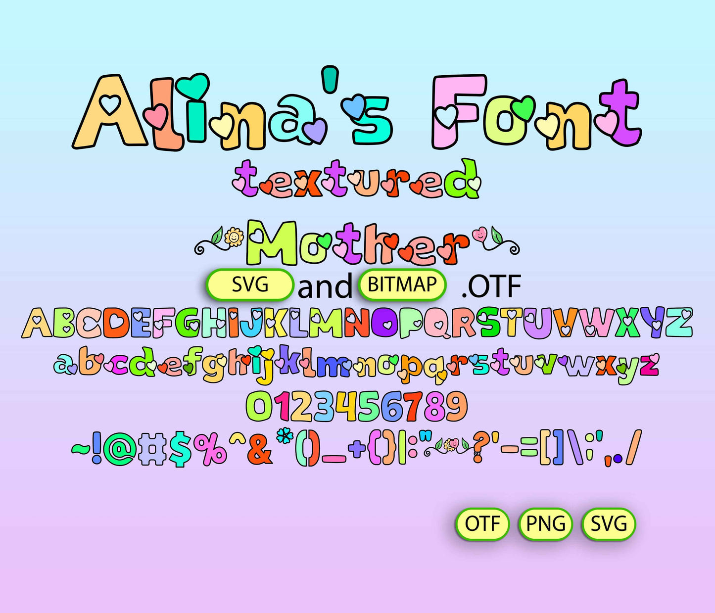 Mother's Day Font Textured - Alina's Fonts