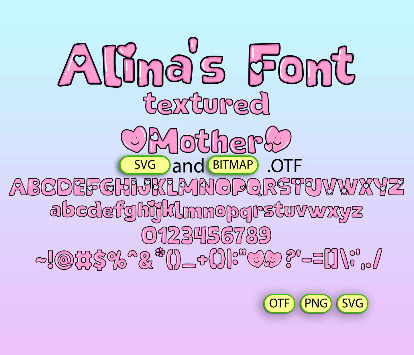 Mother's Day Love Font Textured - Alina's Fonts