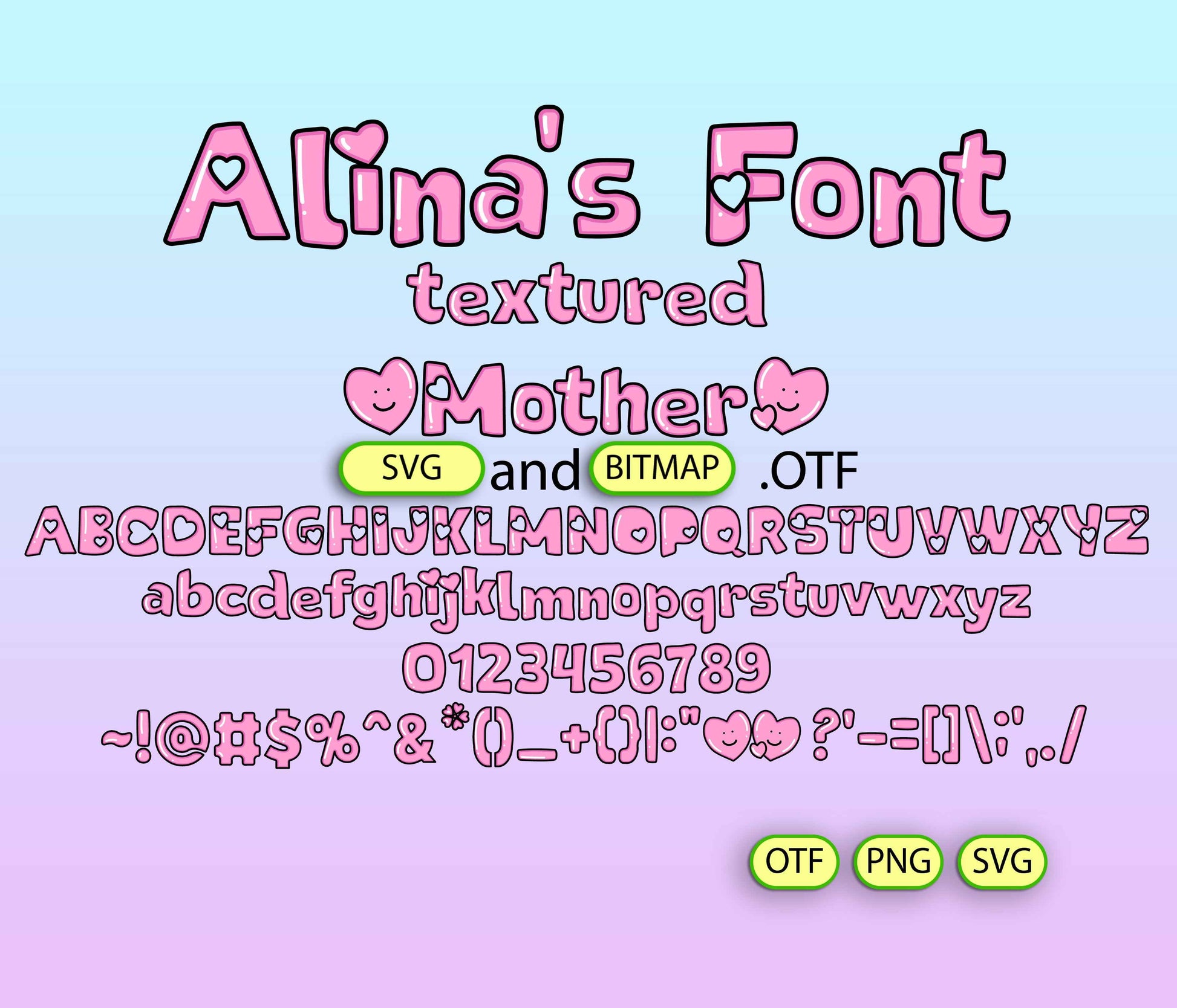 Mother's Day Love Font Textured - Alina's Fonts