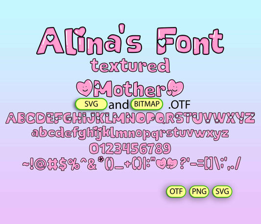 Mother's Day Love Font Textured - Alina's Fonts