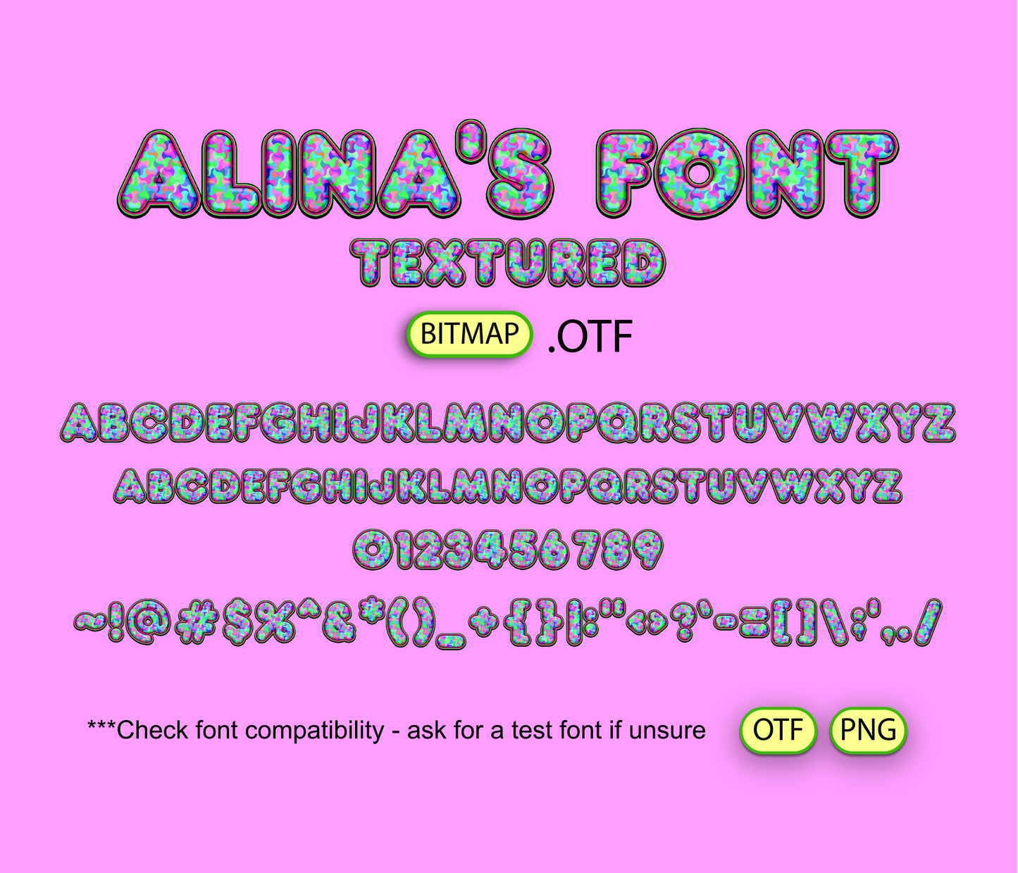Multiverse Glitter Glam Pattern Font
