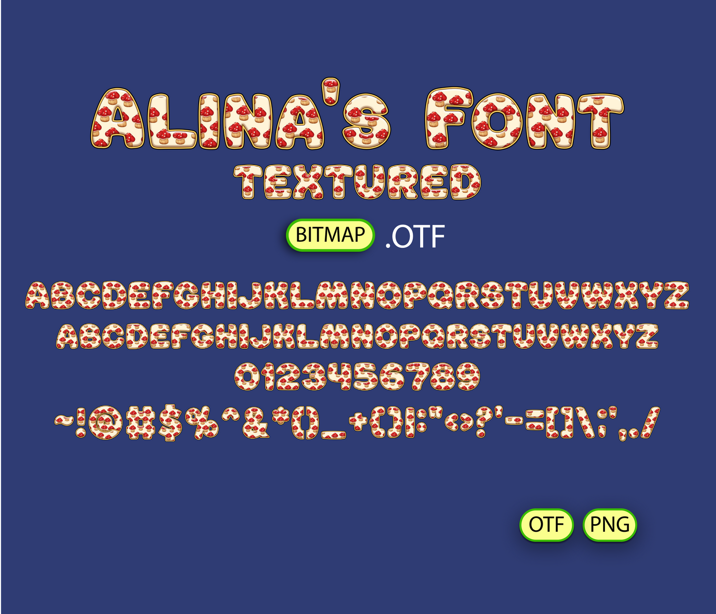 FREE Mushroom Forest Pattern Font
