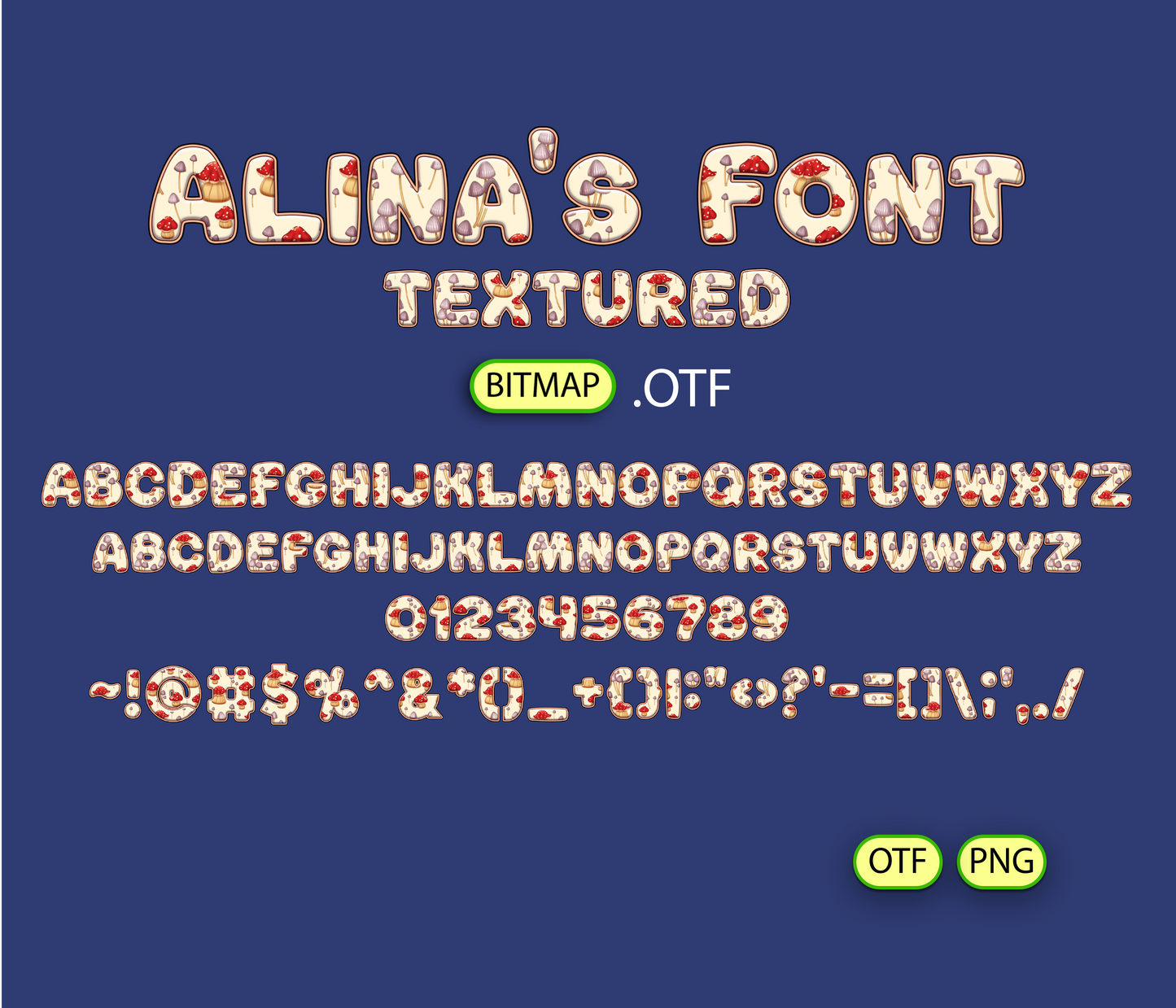 FREE Fungi Woodland Pattern Font