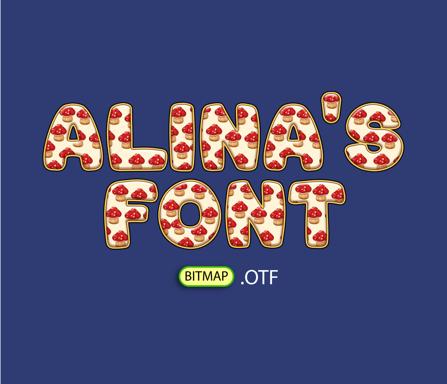 FREE Mushroom Forest Pattern Font