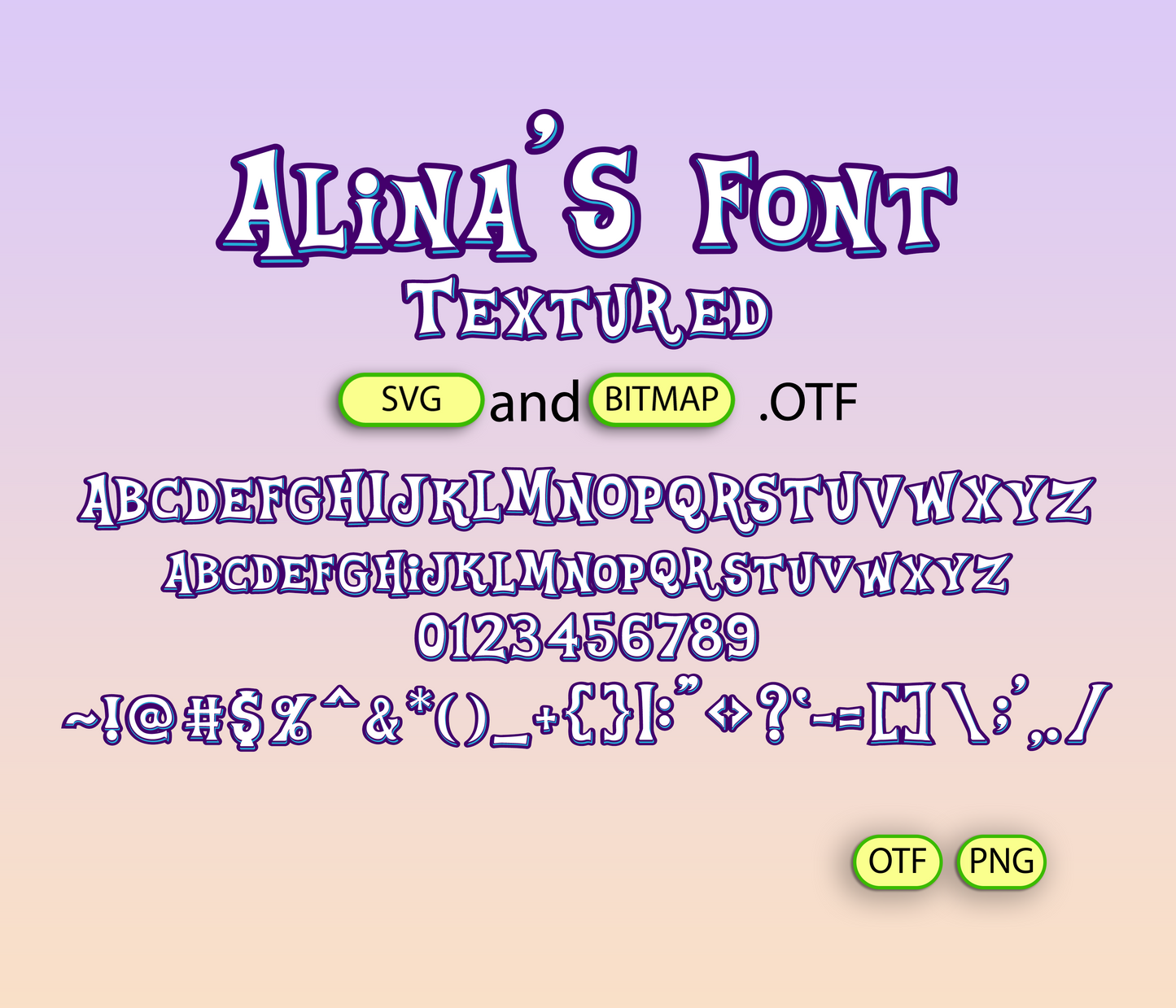 Rainbow Dreams Fonts Textured Bundle - Alina's Fonts