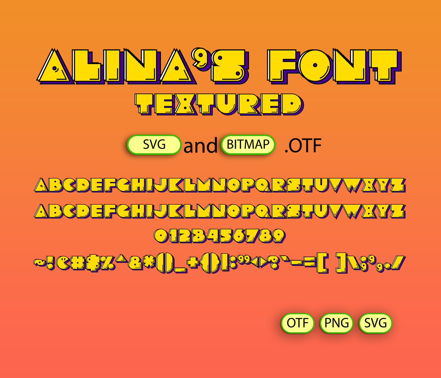 Arcade Font Textured - Alina's Fonts