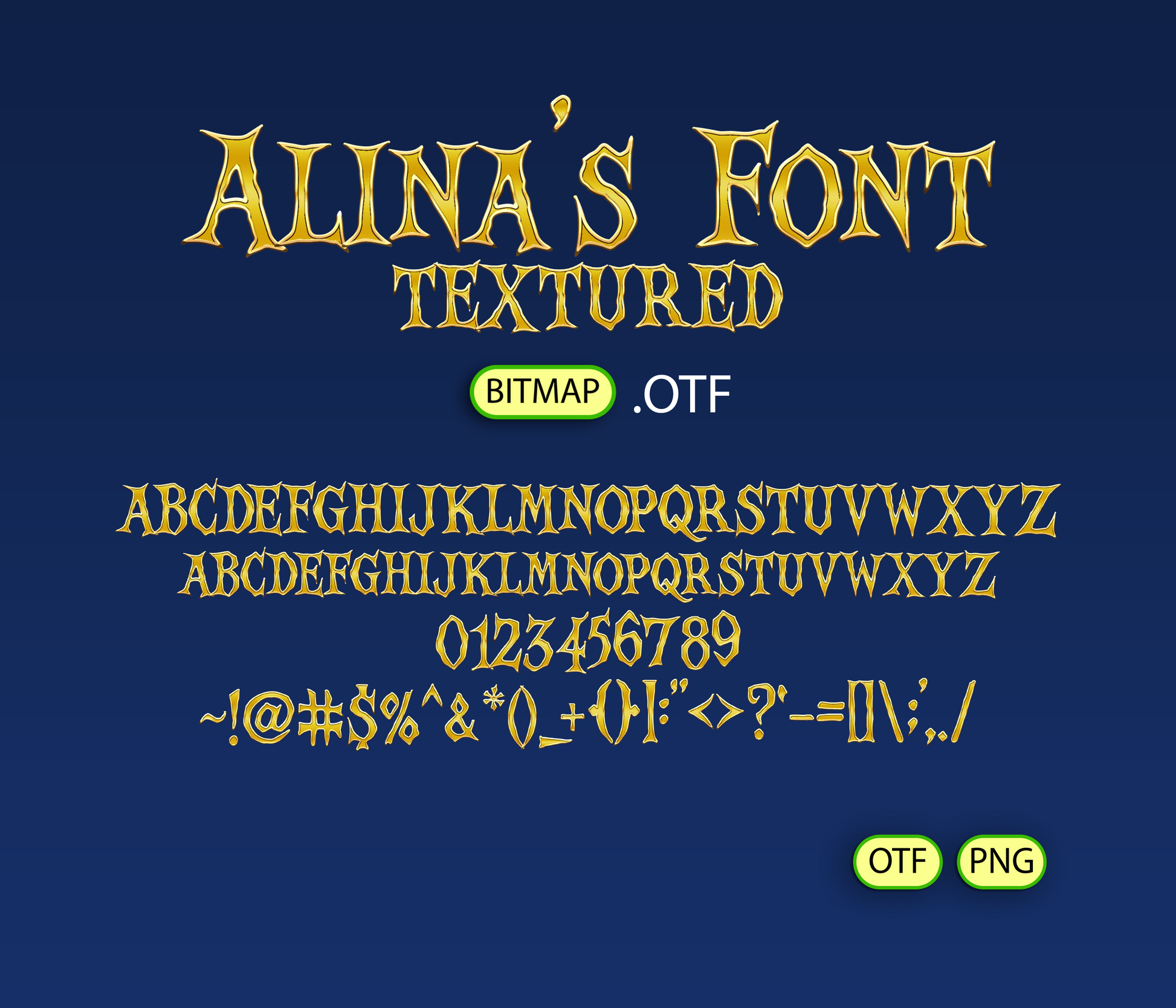 Gothic Golden Font Textured - Alina's Fonts